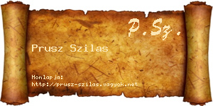 Prusz Szilas névjegykártya
